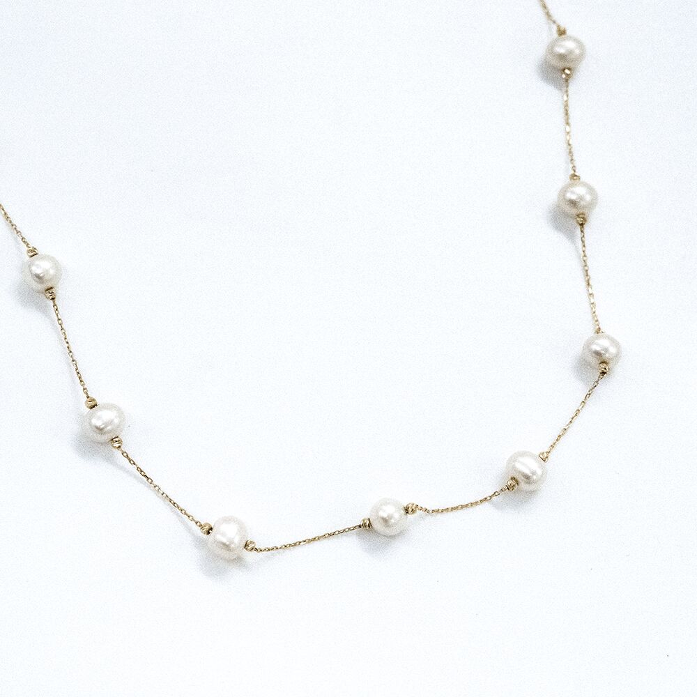 14 Ayar İncili Altın Kolye