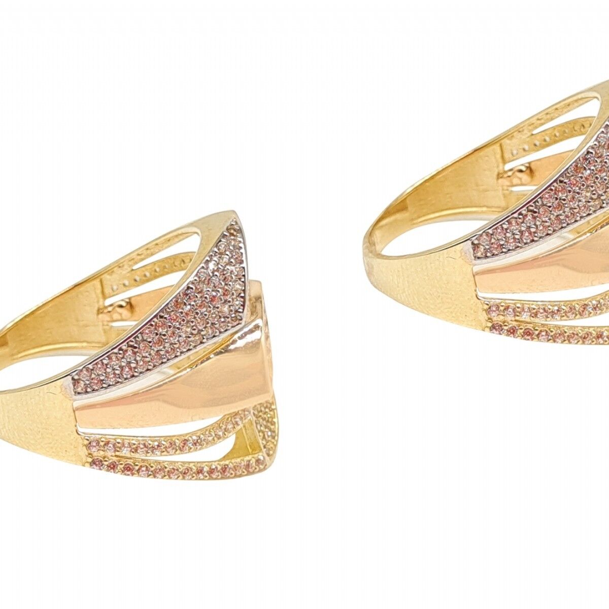 14 Ayar Üç Renk Trend Altın Yüzük