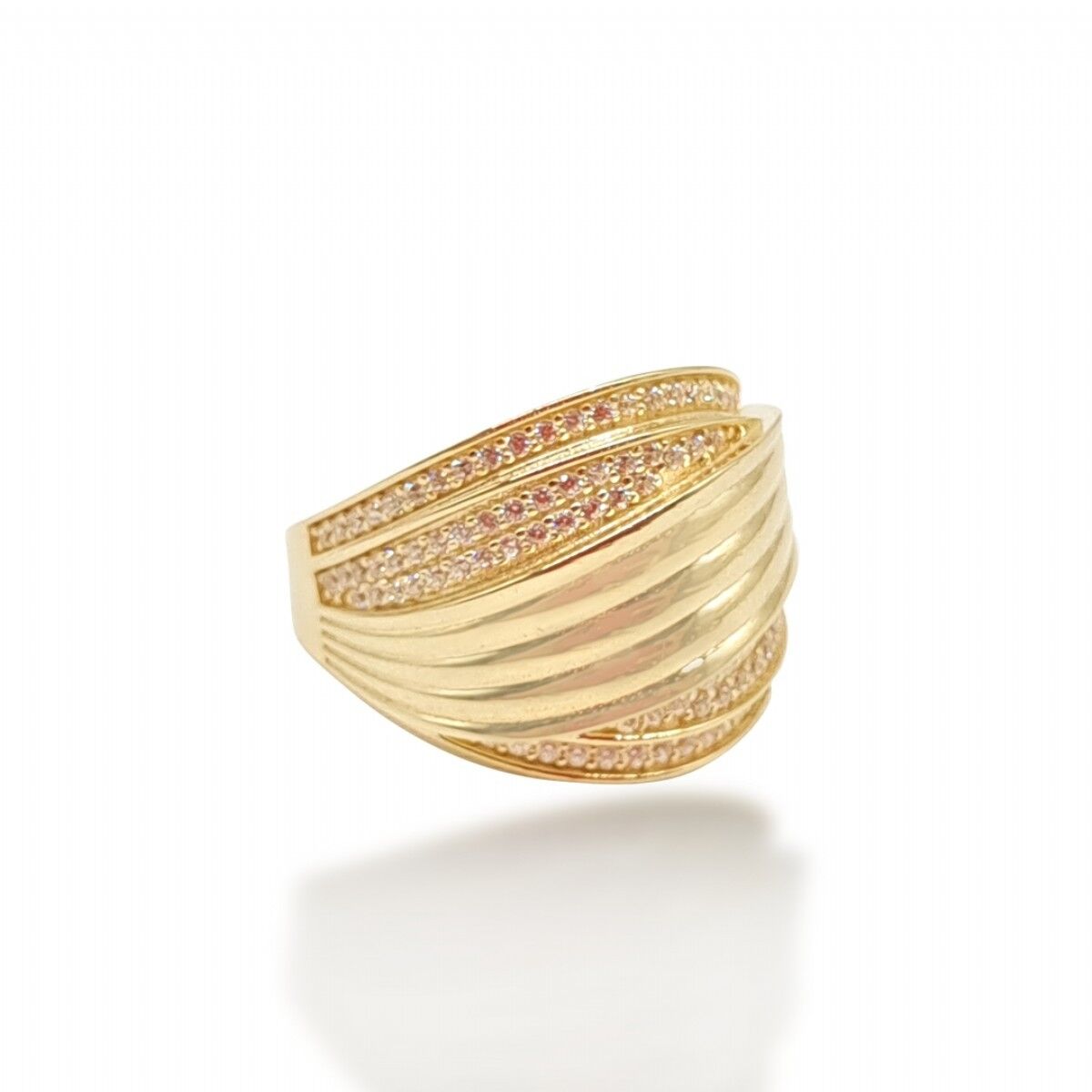 14 Ayar Taşlı Trend Şık Altın Yüzük