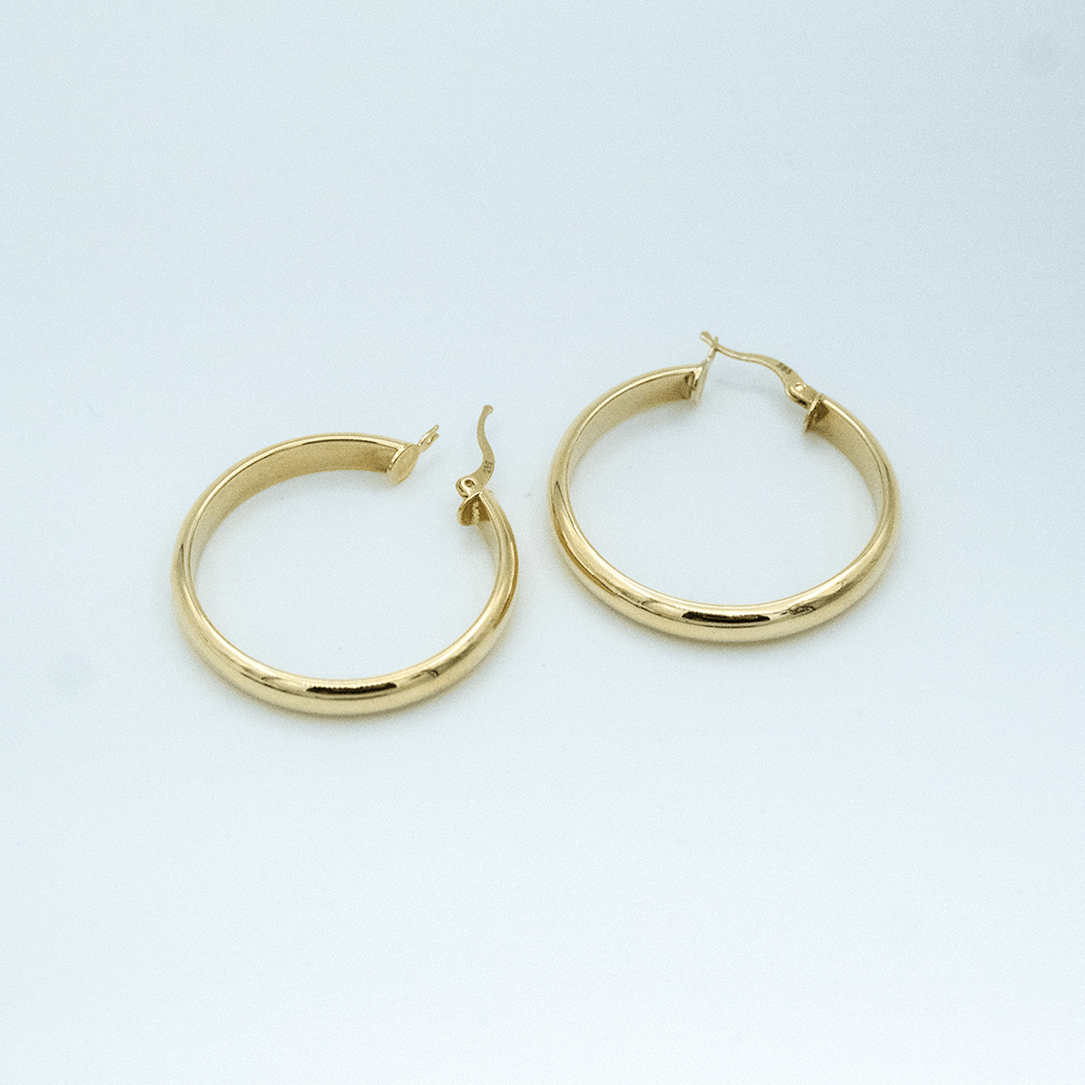 14 Ayar İnce Kesim Dairesel Halka Altın Küpe