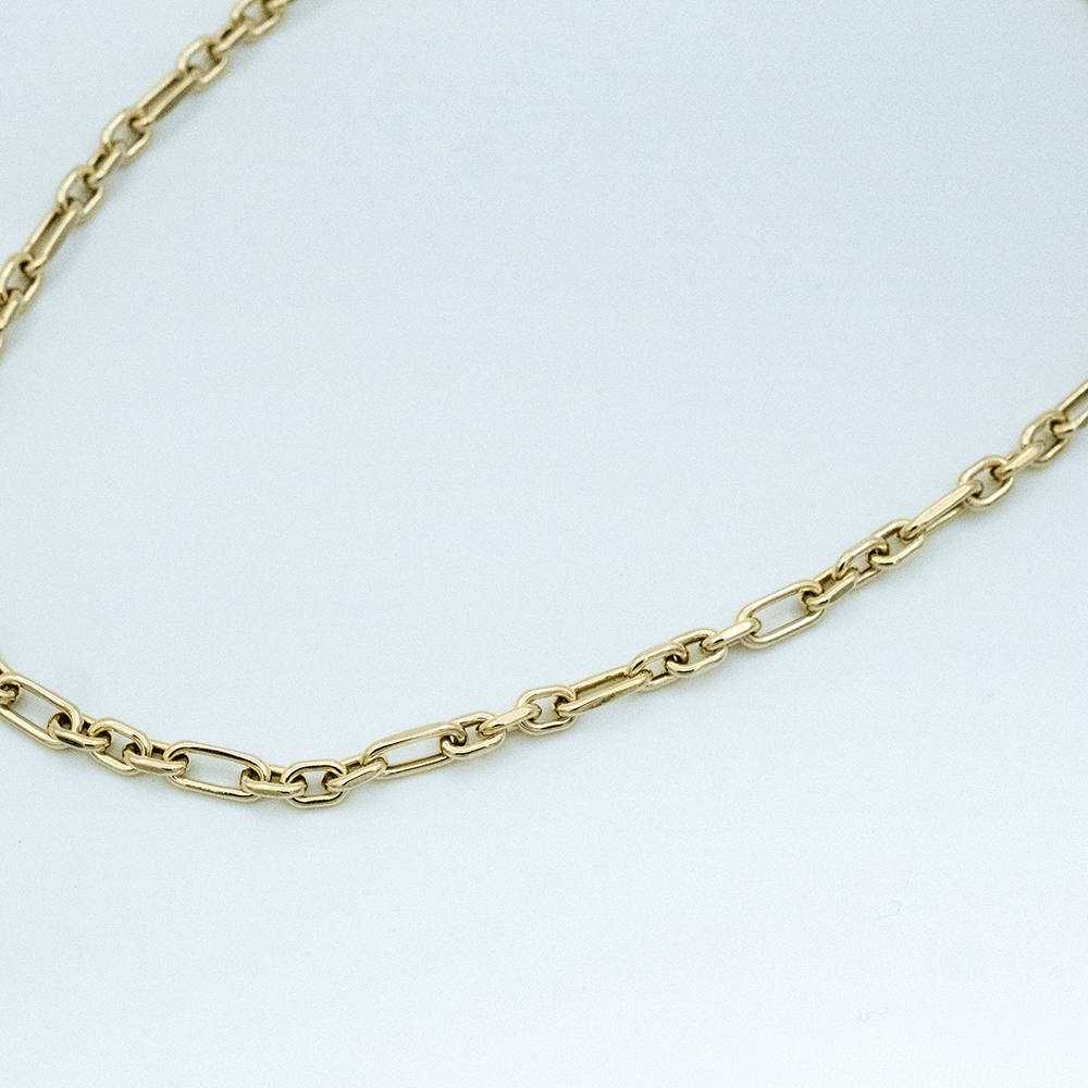 14 Ayar Zincir Sıralı Altın Kolye