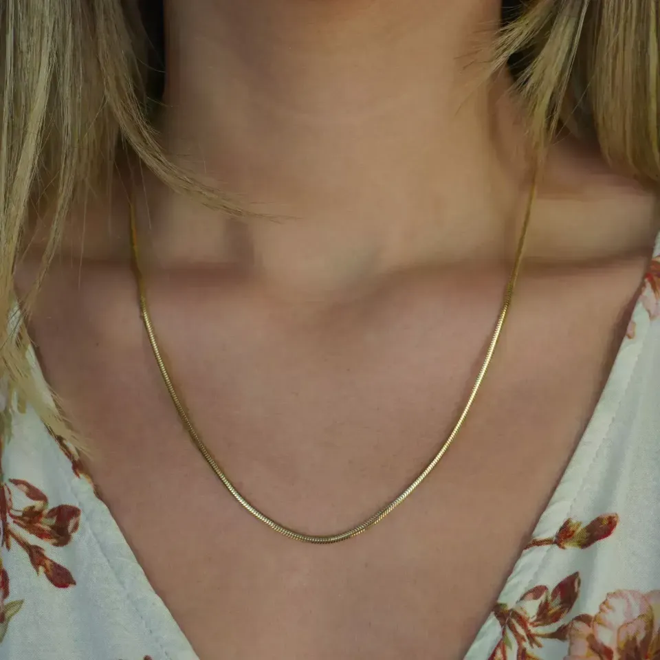 22 Ayar Balık Sırtı (İtalyan Zincir) Altın İnce Zincir Kolye