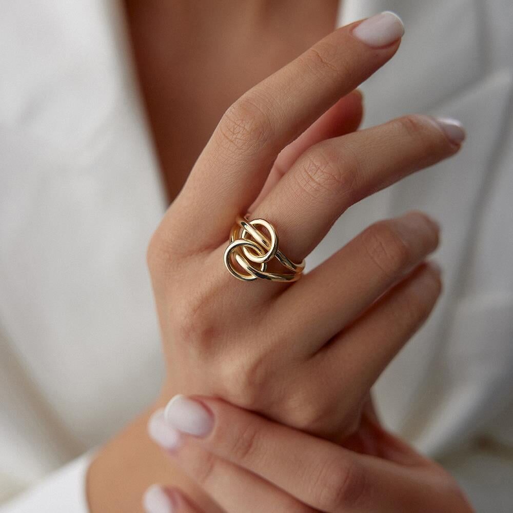 14 Ayar Örgü Tasarım Altın Yüzük