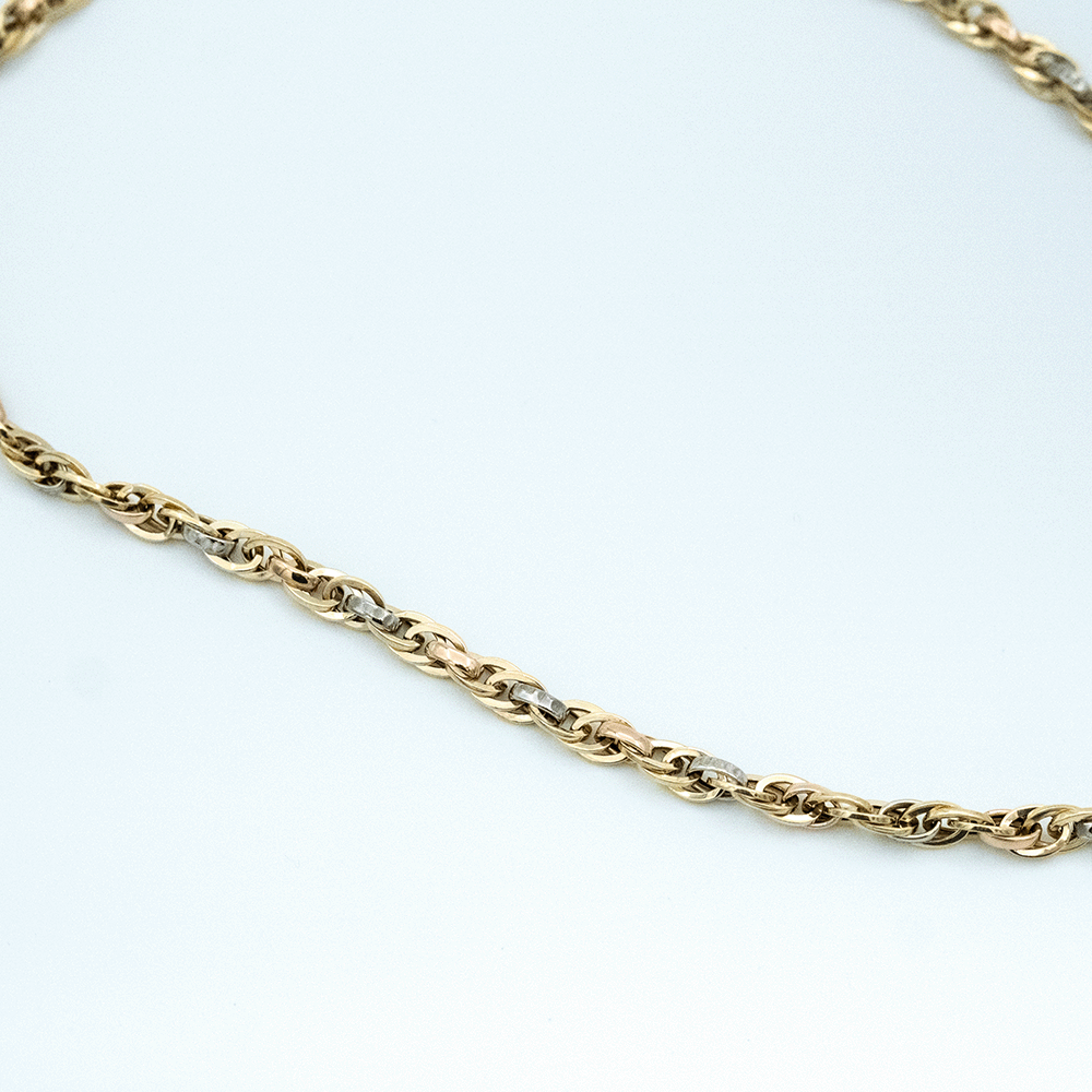 14 Ayar Renkli Zincirli Altın Kolye