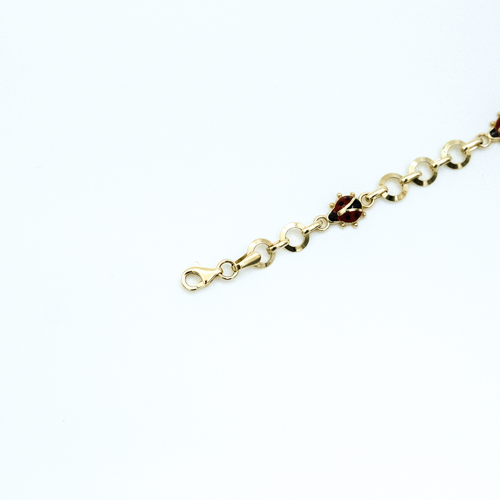 14 Ayar Uğur Böceği Detaylı Altın Bileklik