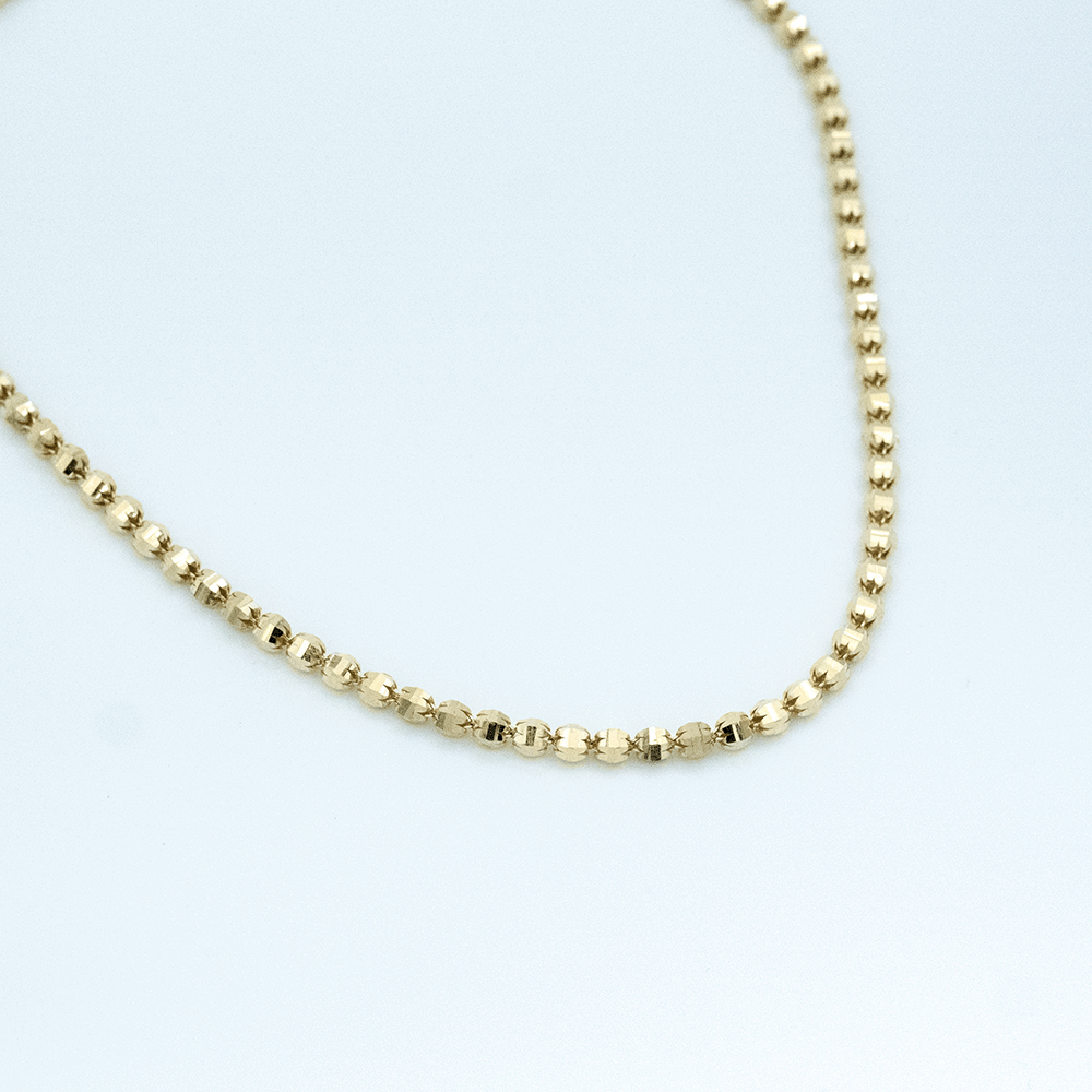 14 Ayar Parıltılı Sıralı Altın Kolye