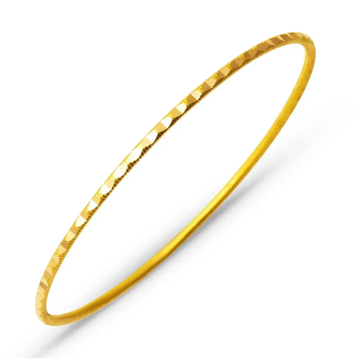 22 Ayar Oval Desenli Çizgili Ajda Gold Altın Bilezik