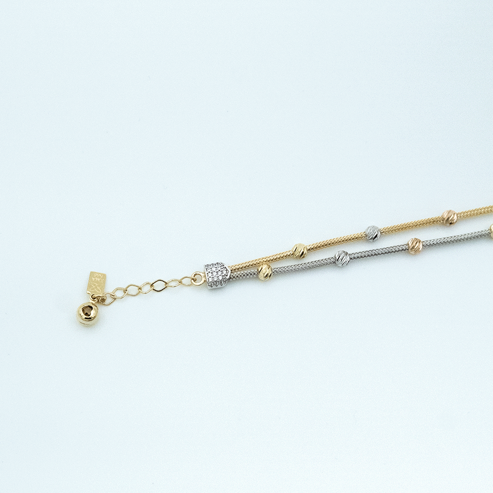 14 Ayar Dorikalı Renkli Altın Bileklik