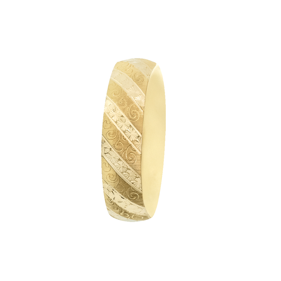 22 Ayar Yıldız İşlemeli Yaprak Desenli Mega Gold Altın Bilezik 35 Gr