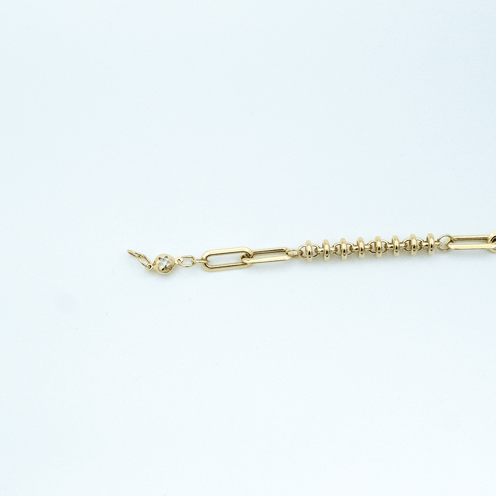 14 Ayar Ataçlı Detaylı Altın Bileklik