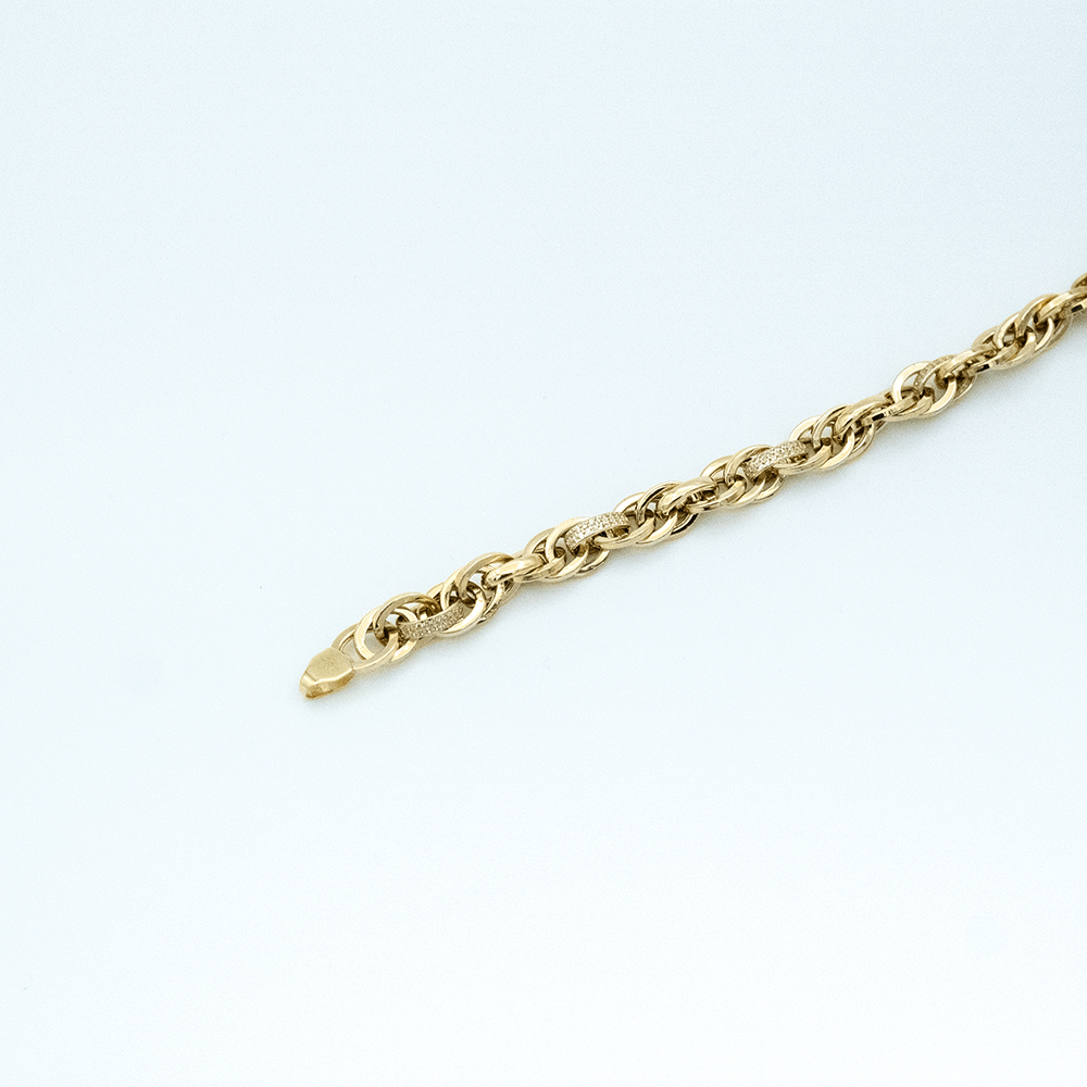 14 Ayar Zincirli Beyaz Taşlı Altın Bileklik