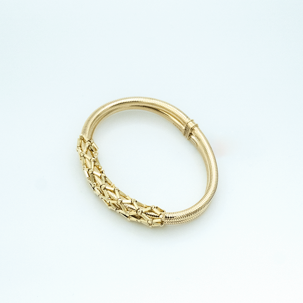 14 Ayar Boşluklu Örgü Altın Bileklik