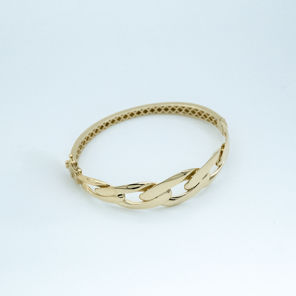 14 Ayar Boşluklu Kelepçe Altın Bileklik