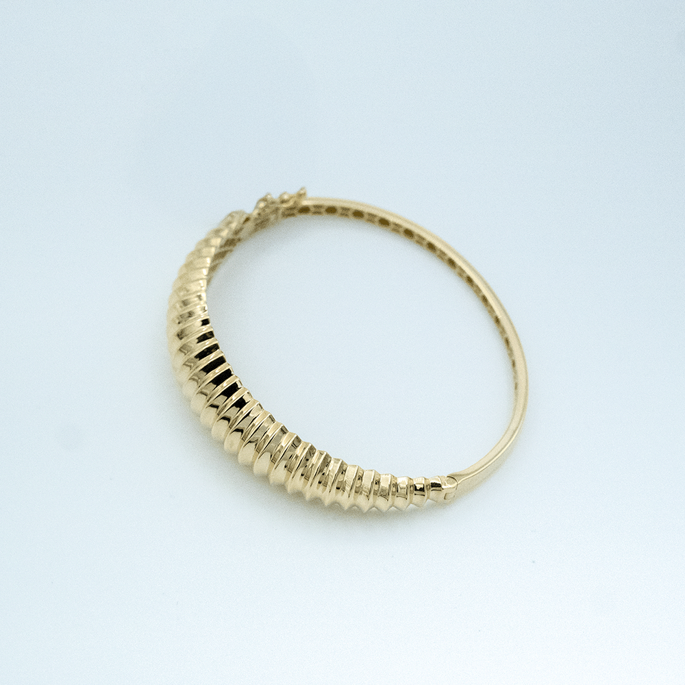 14 Ayar Parıltılı Kelepçe Altın Bileklik