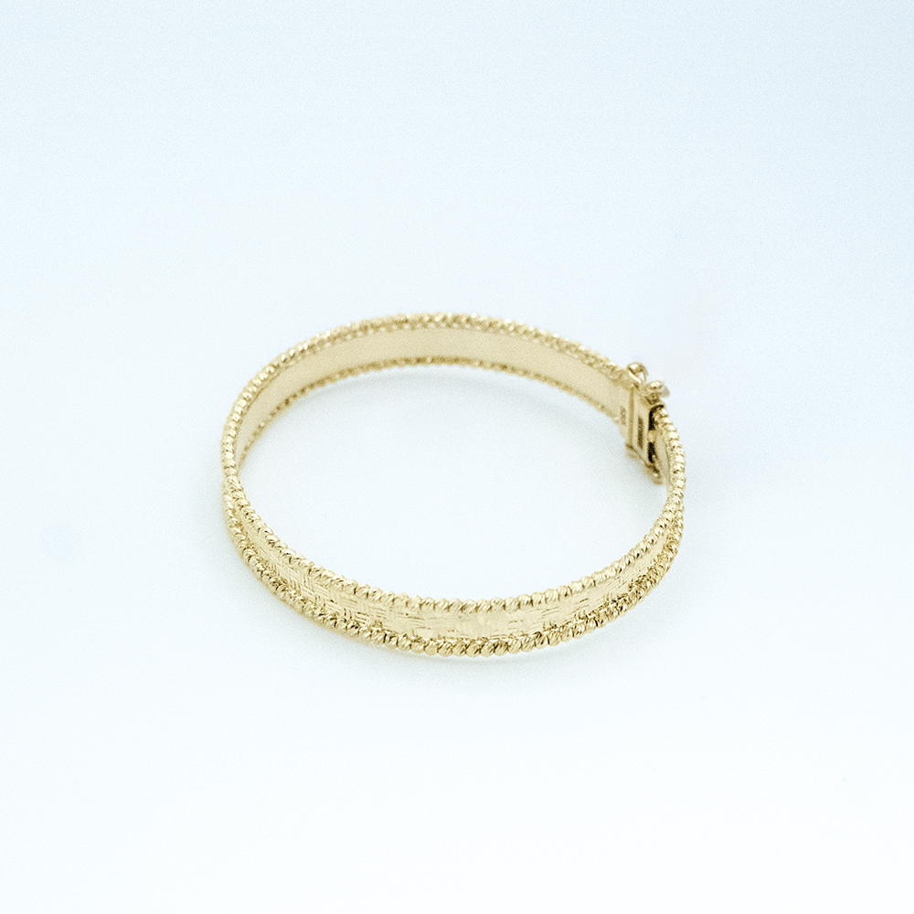 14 Ayar Dorika Toplu Sıralı Kelepçe Altın Bileklik