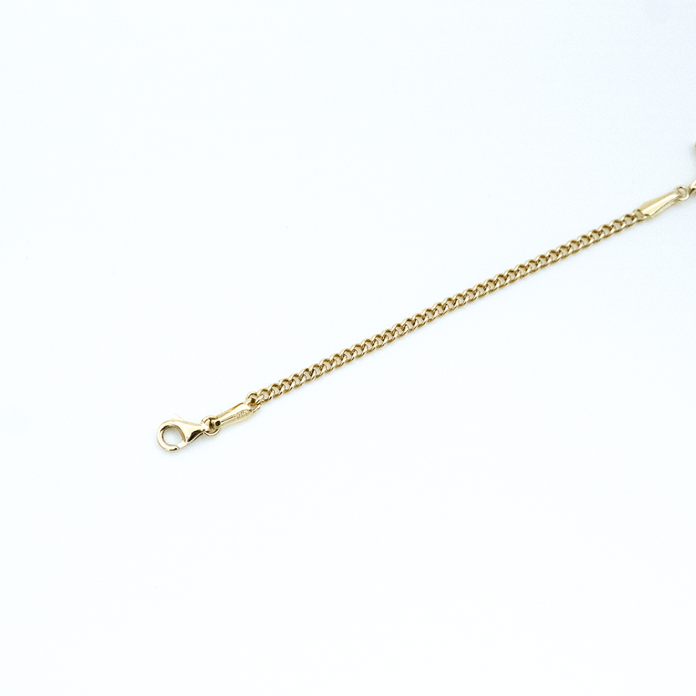 14 Ayar İnce Zincirli Detaylı Yıldız Altın Bileklik