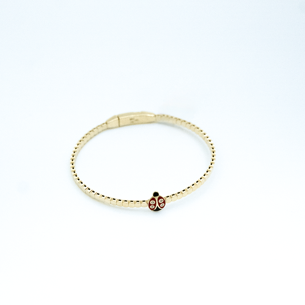 14 Ayar Uğur Böcekli Kelepçe Altın Bileklik