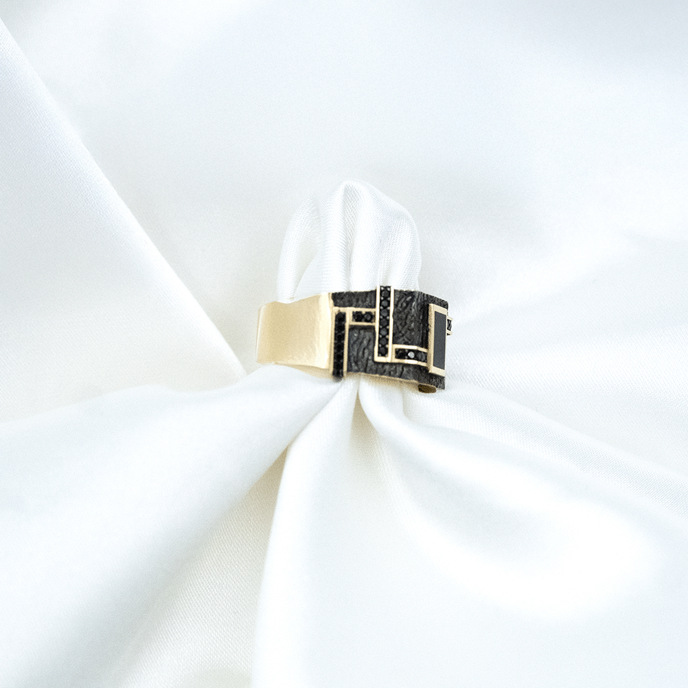 14 Ayar Desenli Erkek Altın Yüzük