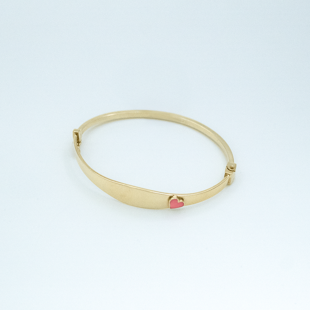 14 Ayar Kalpli Detaylı Kelepçe Altın Bileklik