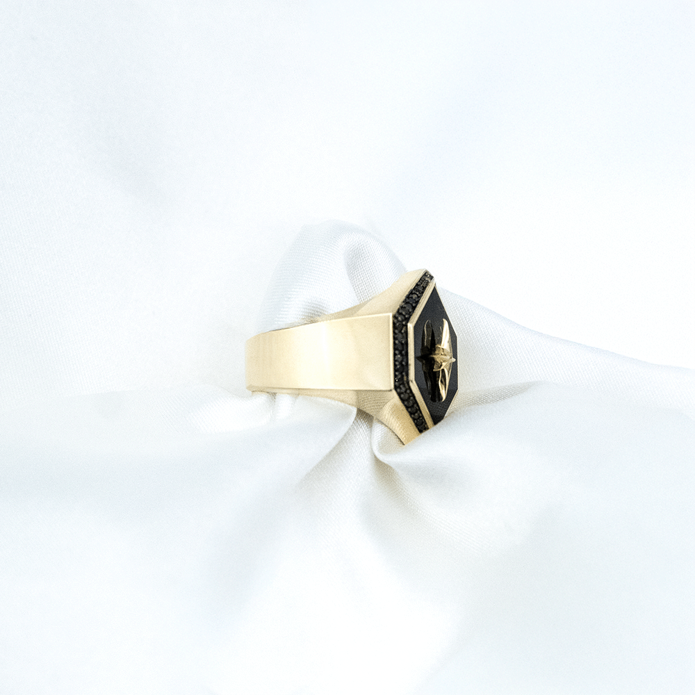 14 Ayar Yıldız Erkek Altın Yüzük