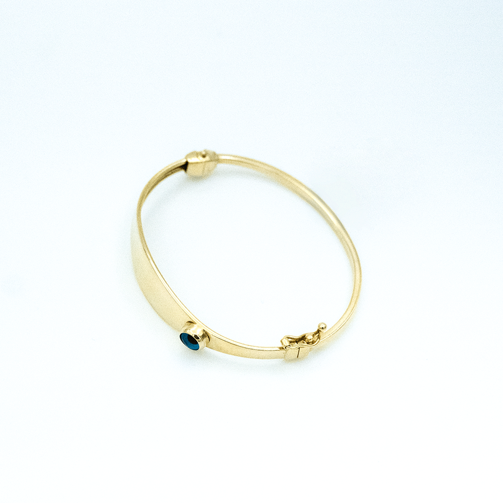 14 Ayar Nazar Boncuklu Kelepçe Altın Bileklik