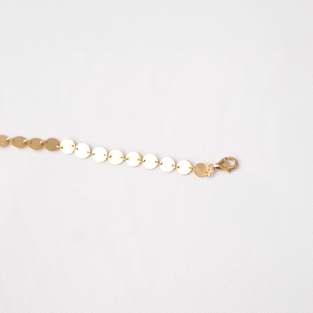 14 Ayar Daire Pullu Altın Bileklik