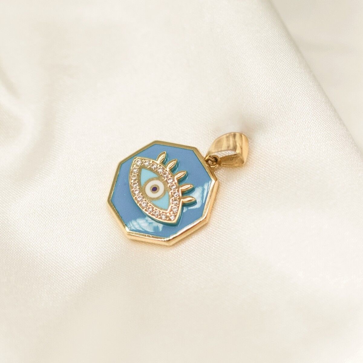 14 Ayar Göz Motifli Kolye Ucu