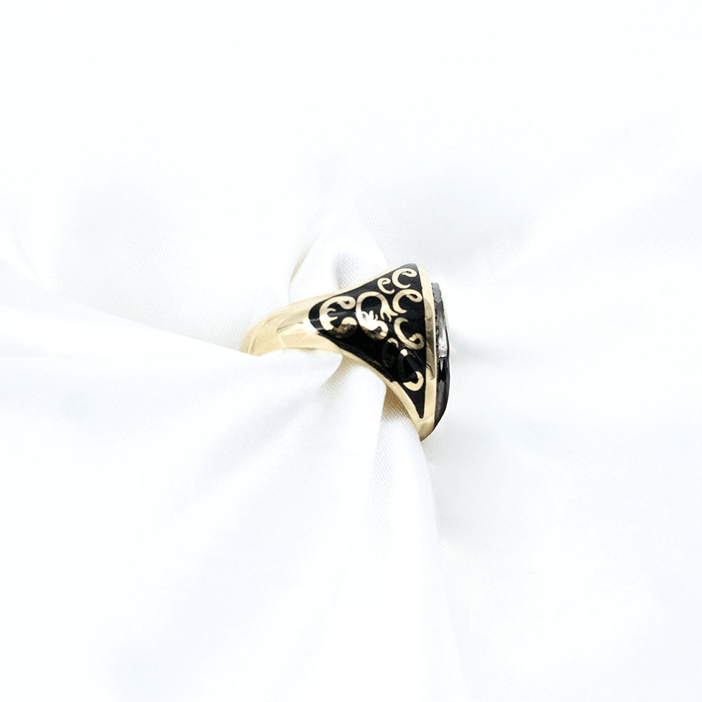 14 Ayar Desenli Erkek Altın Yüzük