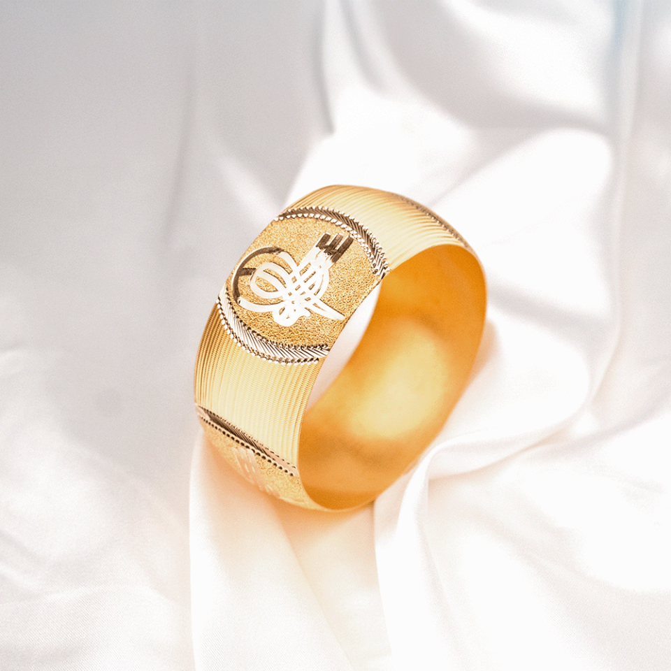 22 Ayar Kenarları Şeritli Ortadan Çizgili Gold Altın Bilezik 30 Gr