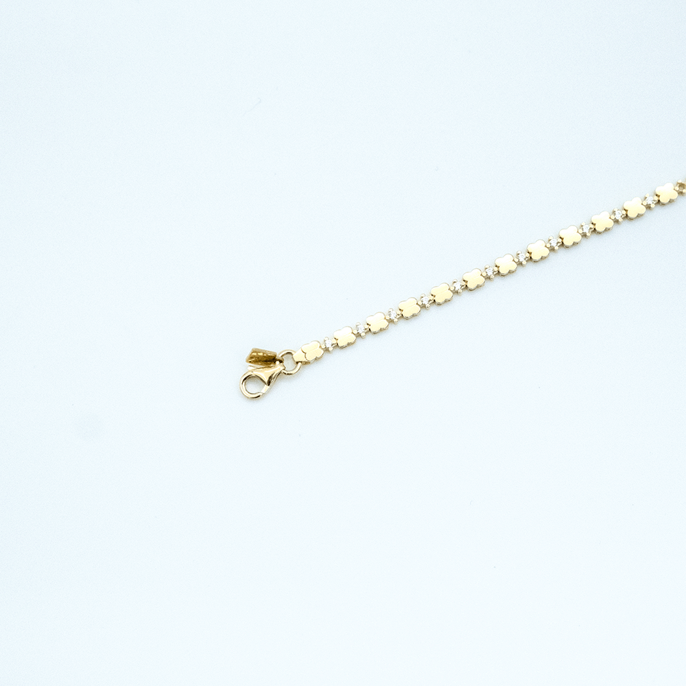 14 Ayar Desenli Kesim Sıralı Altın Bileklik