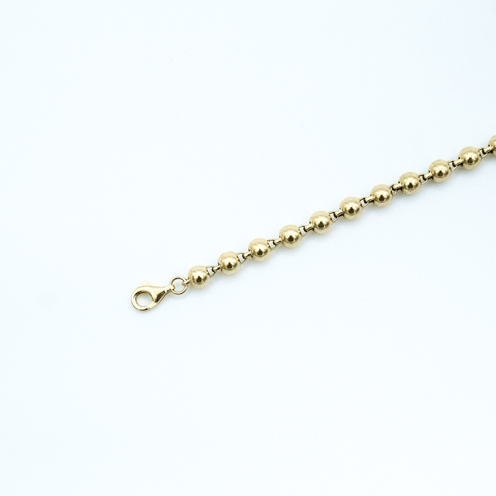 14 Ayar Top Sıralı Detaylı Altın Bileklik