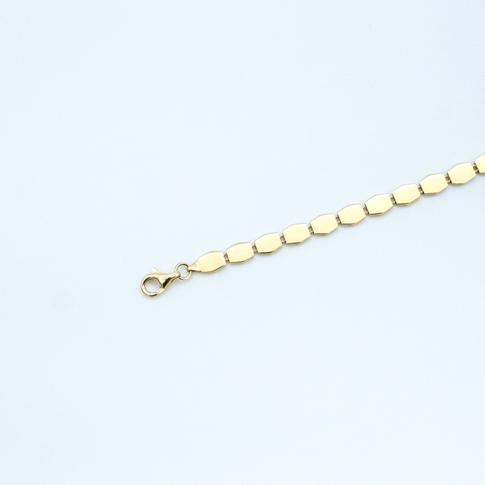 14 Ayar Köşeli Kesim Sıralı Altın Bileklik