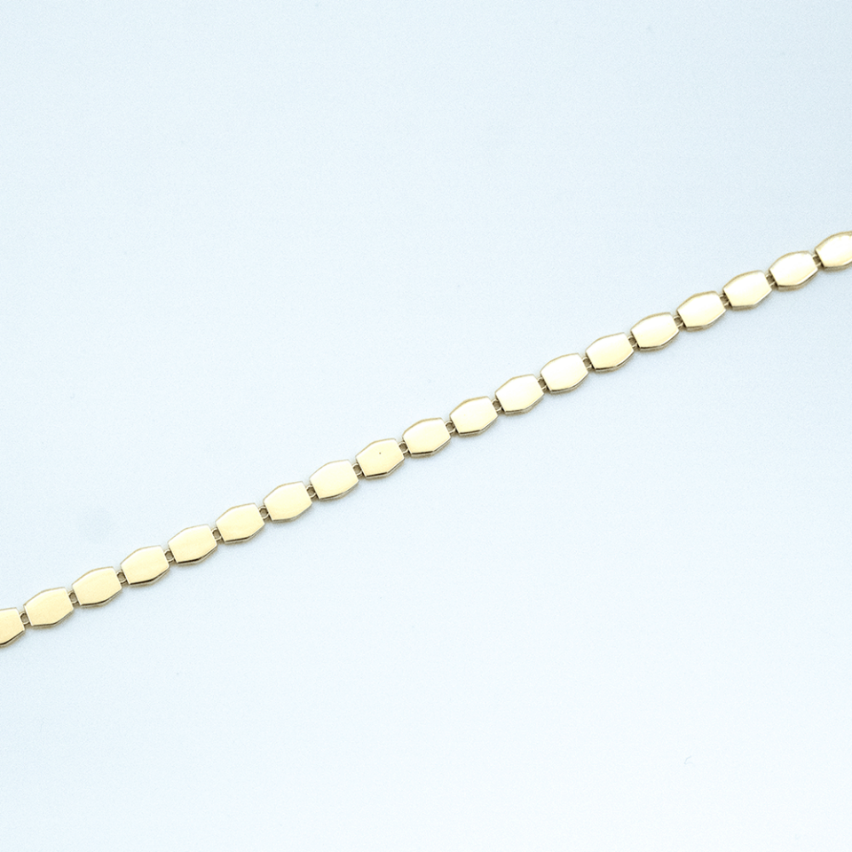 14 Ayar Köşeli Kesim Sıralı Altın Bileklik