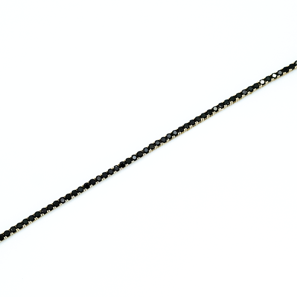 14 Ayar Siyah Detaylı Sıralı Unisex Altın Bileklik