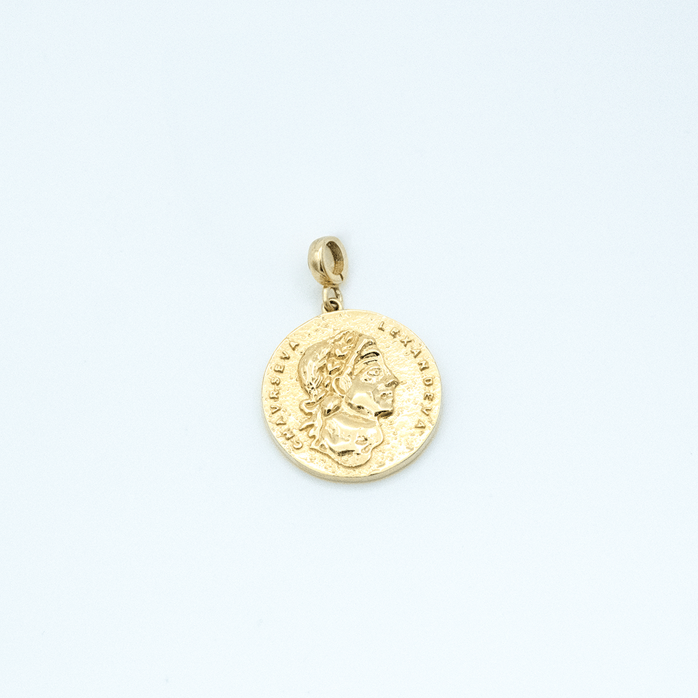 14 Ayar Yazılı Desenli Altın Kolye Ucu