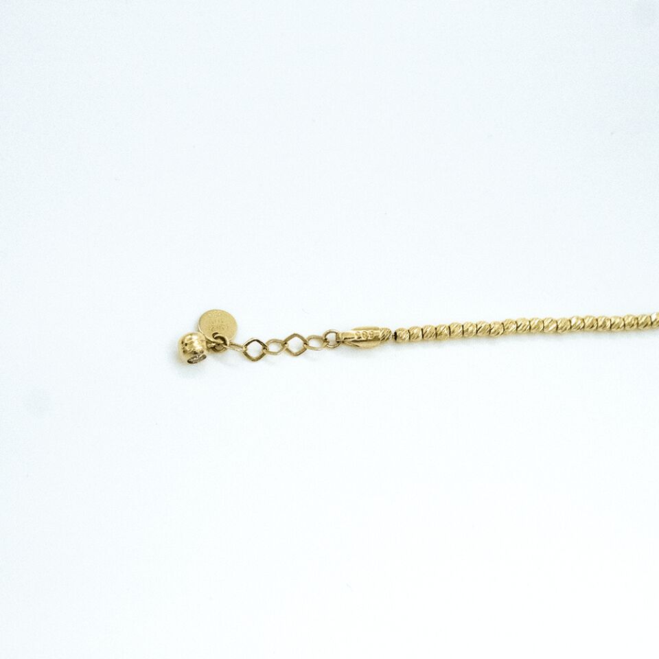 14 Ayar Çift Taraflı Mineli Altın Bileklik