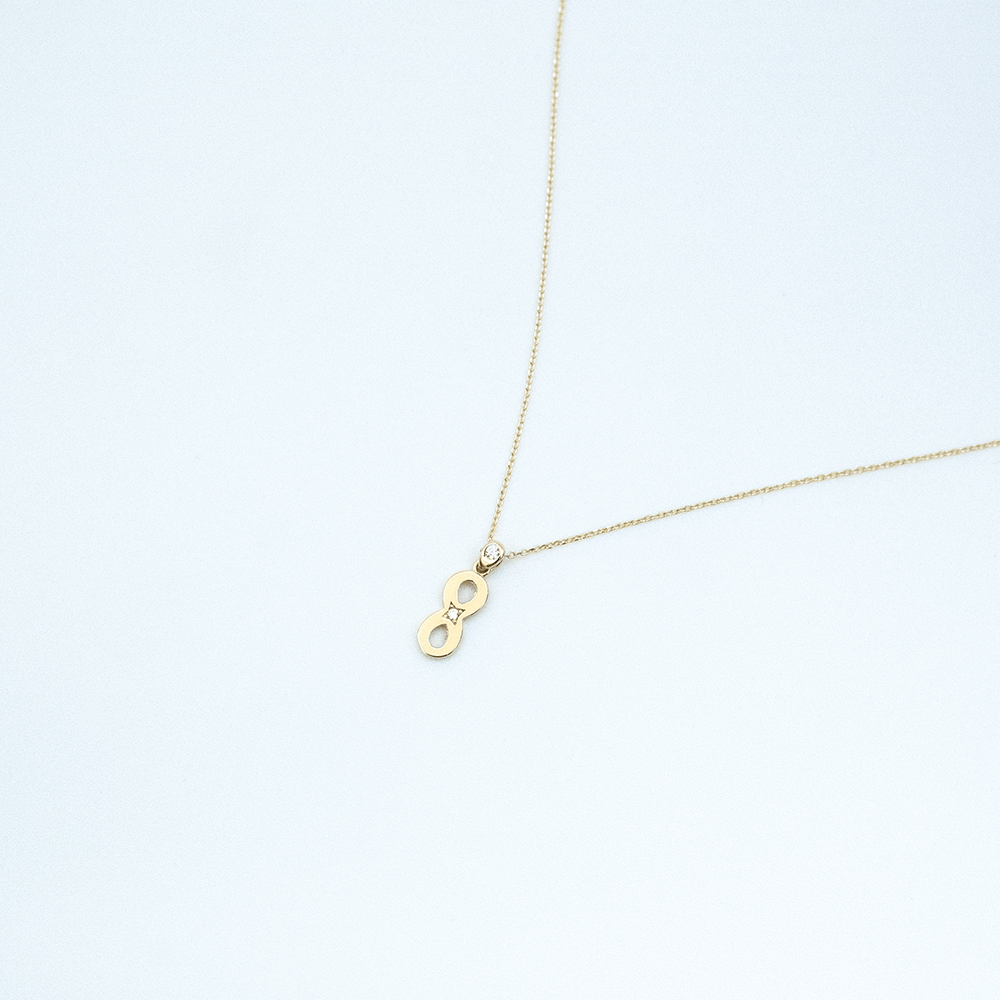 14 Ayar Sonsuzluk Detaylı Altın Kolye