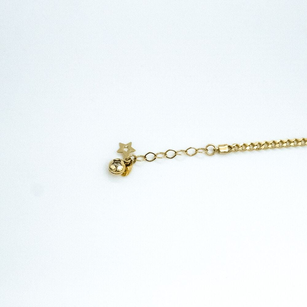 14 Ayar Kuzey Yıldızı Taş Çerçeveli Altın Bileklik