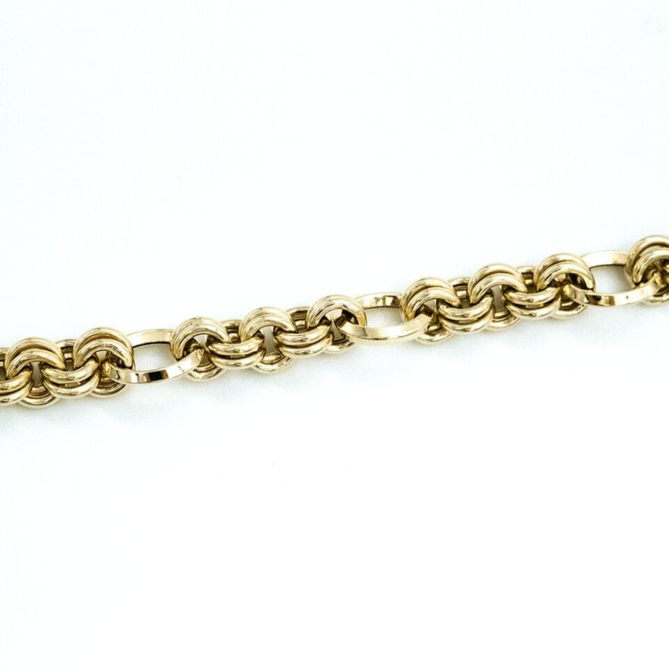 14 Ayar Çift Doch Zincir Altın Bileklik