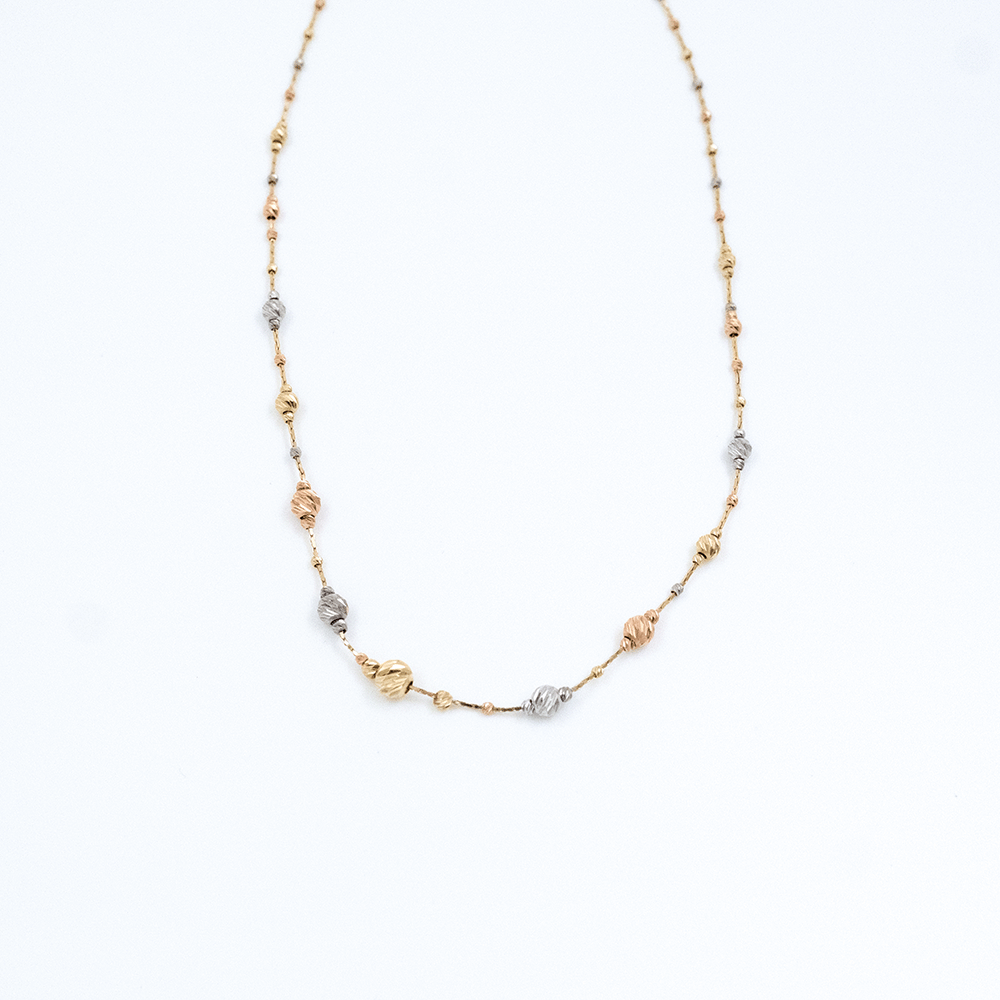 14 Ayar Renkli Toplu Altın Kolye