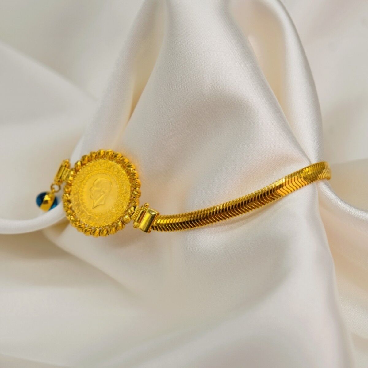 14 Ayar Balık Sırtı Dorikalı Altın Bileklik