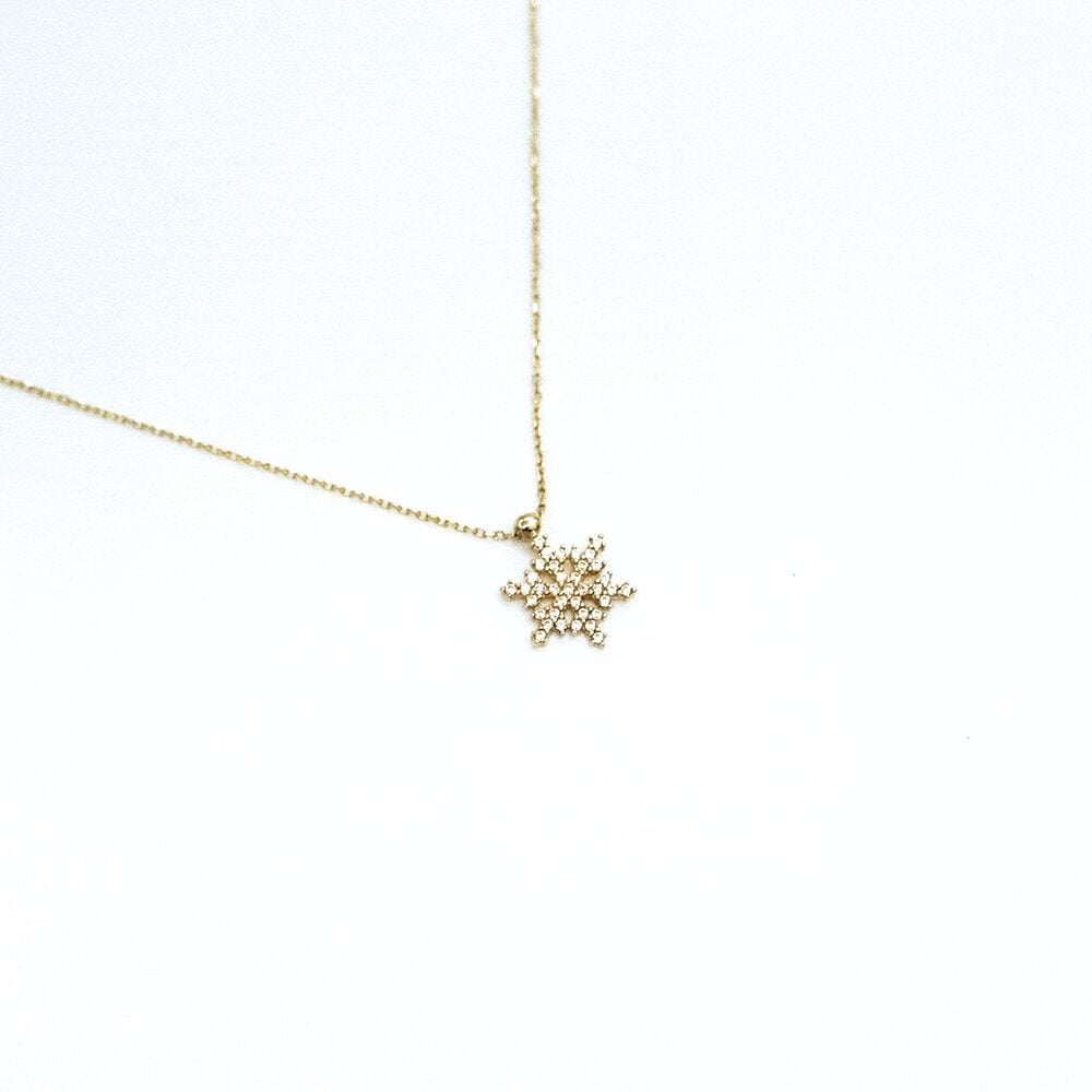 14 Ayar Küçük Kar Tanesi Altın Kolye