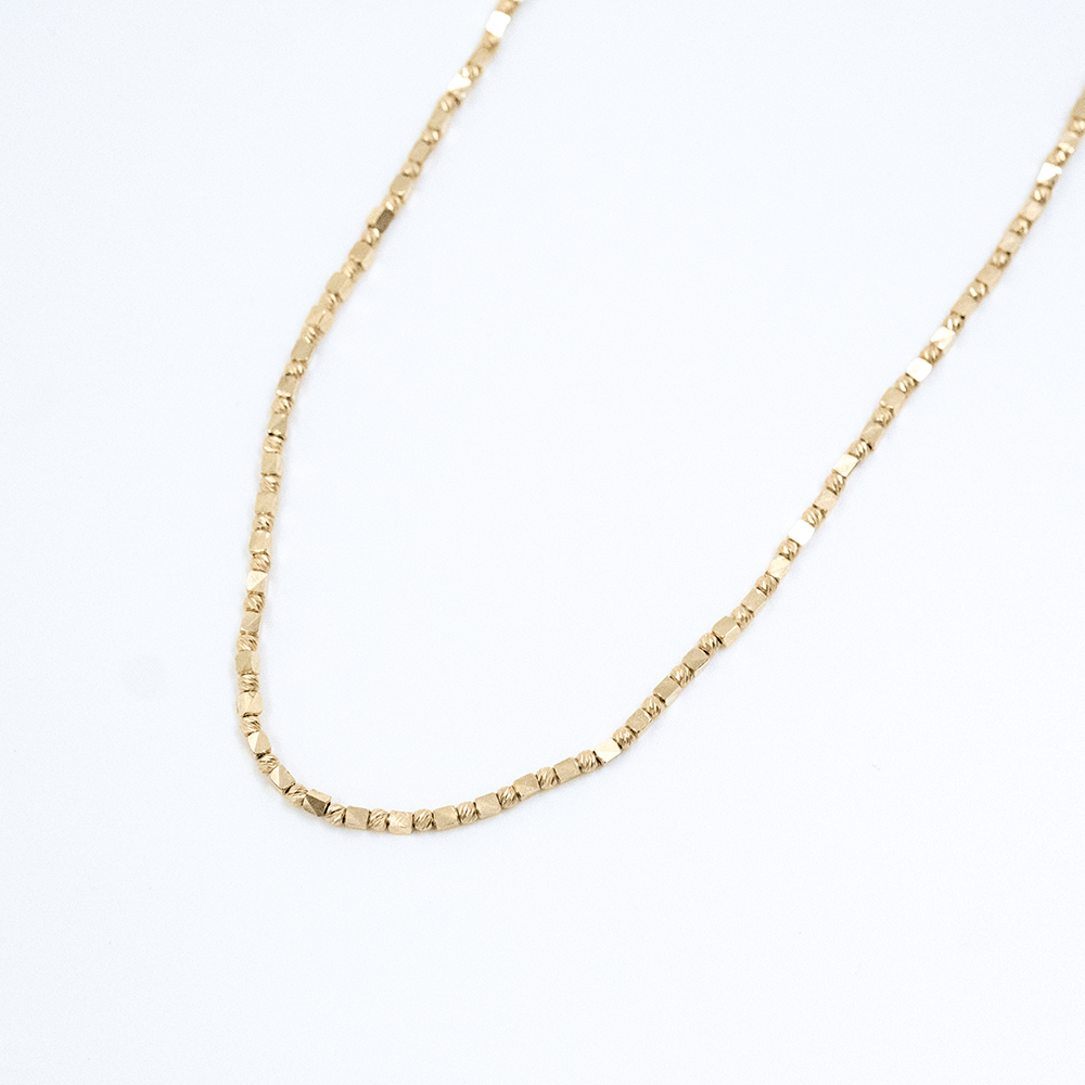 14 Ayar Kare ve Daire Toplu Altın Kolye