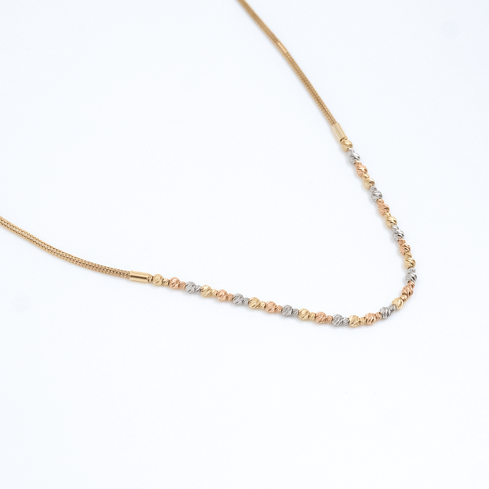 14 Ayar Renkli Toplu Sıralı Altın Kolye