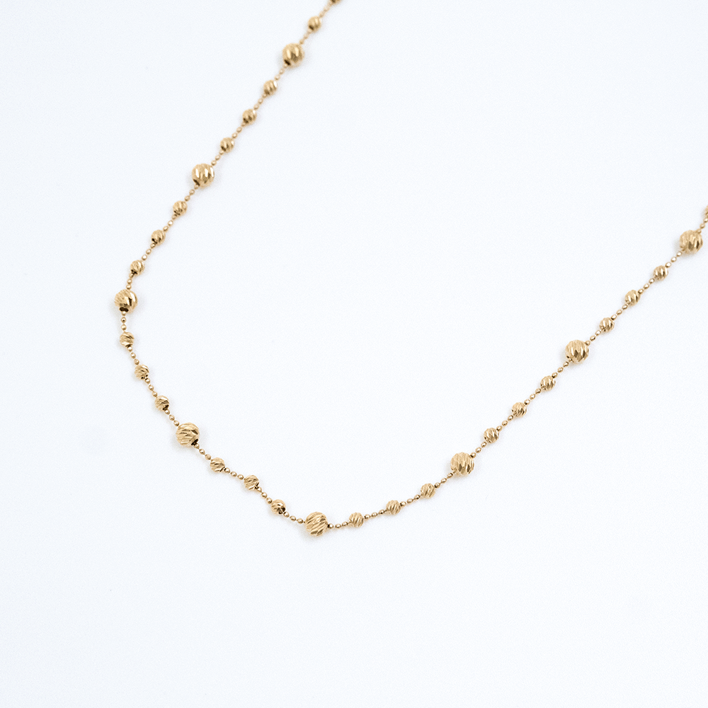 14 Ayar Top Sıralı Altın Kolye