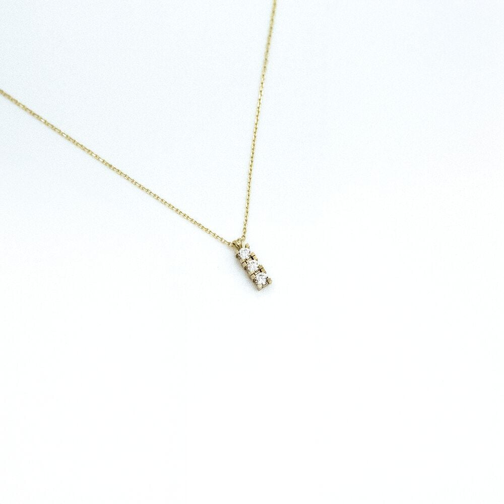 14 Ayar Üç Kat Taşlı Altın Kolye