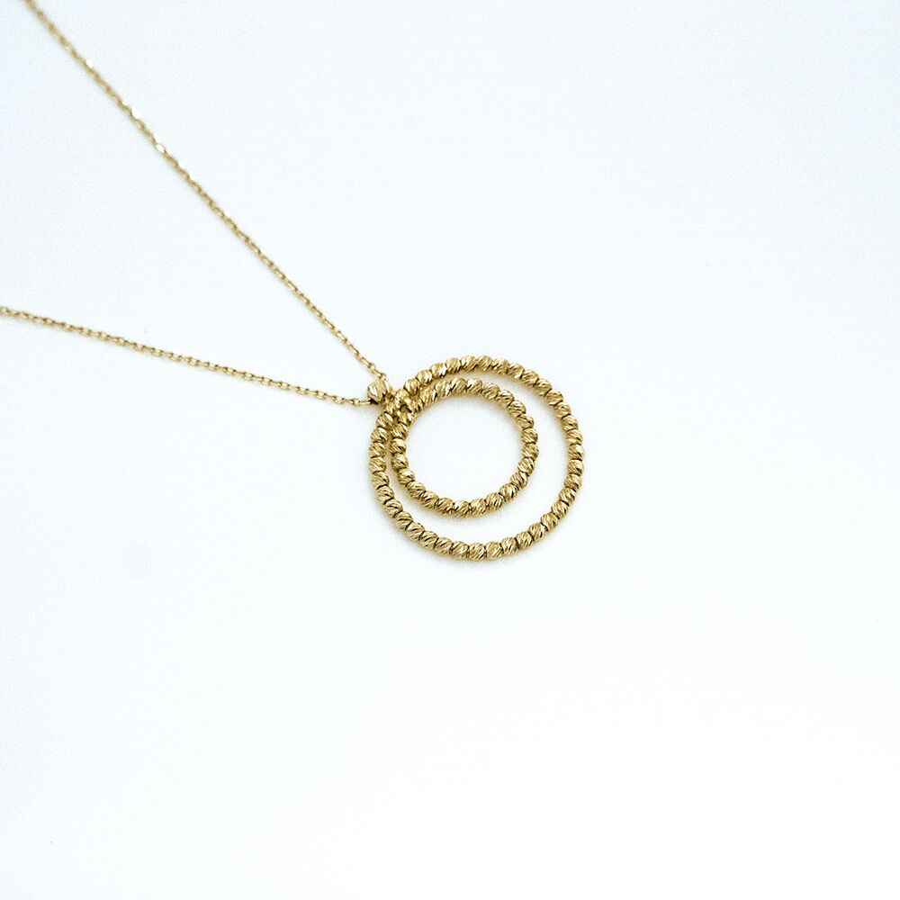 14 Ayar Dorika Toplu Halkalar Altın Kolye