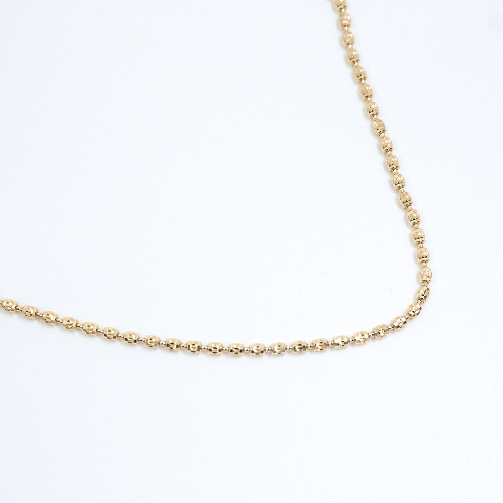 14 Ayar Parıltılı Toplu Altın Kolye