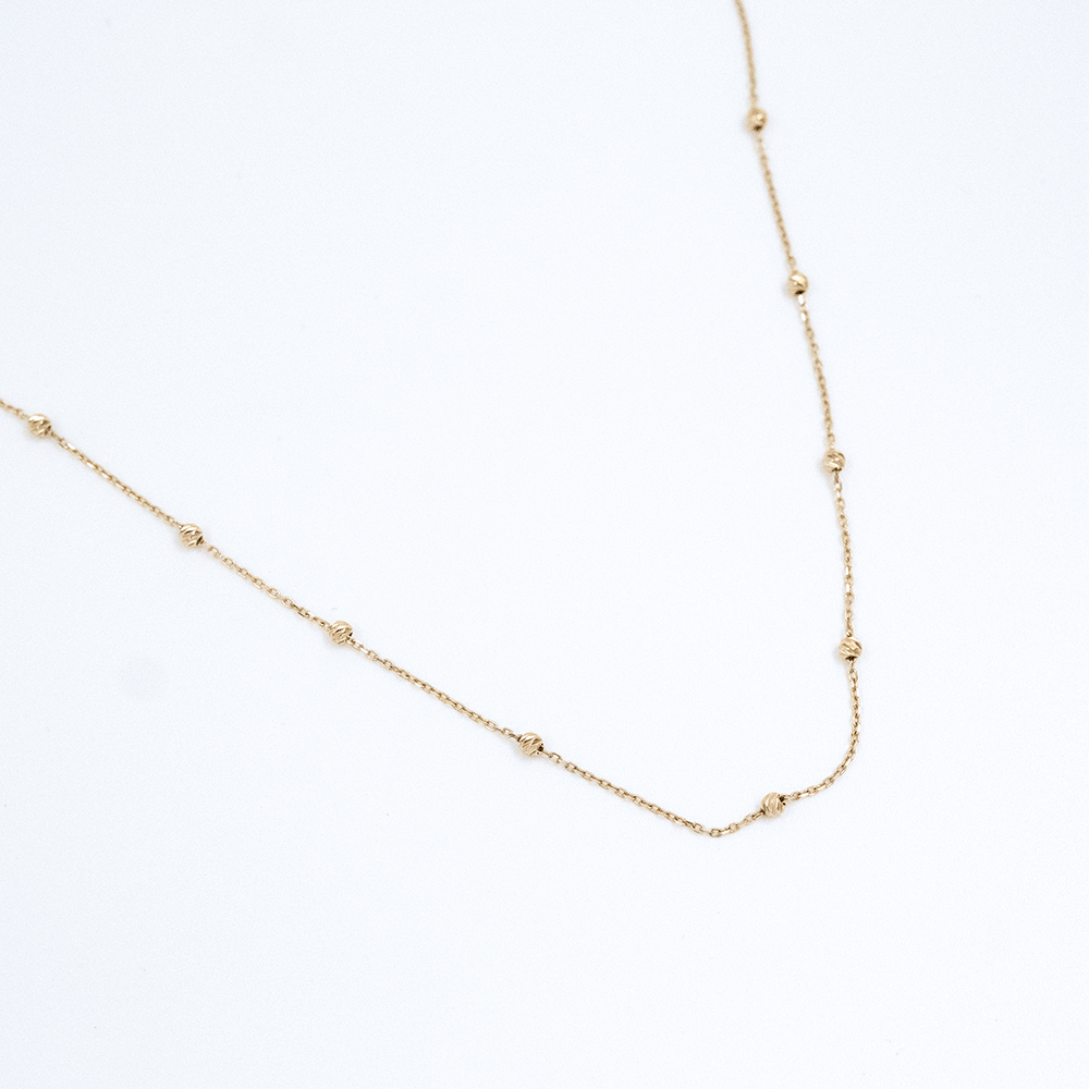 14 Ayar Dorika Top Sıralı Zincir Altın Kolye