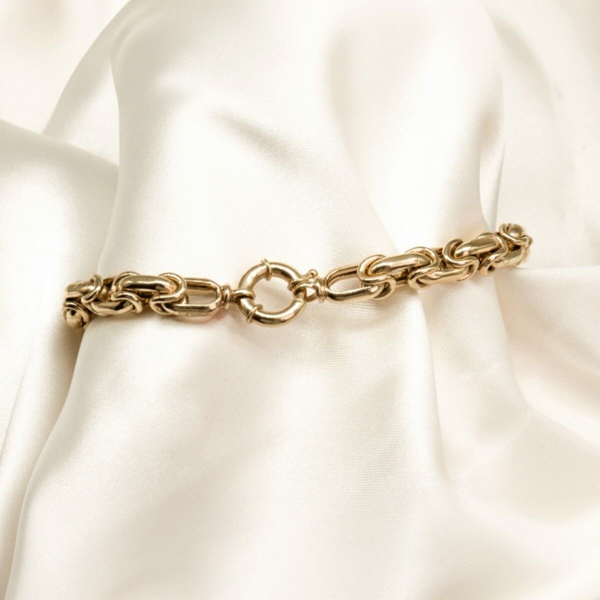 14 Ayar Parıltılı Sıralı Halka Altın Bileklik